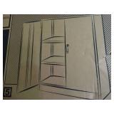 realspace 3-shelf storage cabinet, black, new in box. Measurements in pictures.