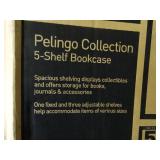 realspace Pelingo Collection 5-shelf bookcase, with gray finish, new in box