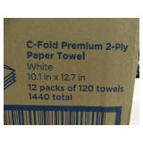 Case of Pacific Blue C-fold premium 2 ply paper towels