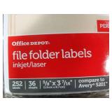 6 brand new packages of file folder labels
