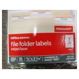 6 brand new packages of file folder labels