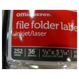6 brand new packages of file folder labels