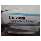 5 boxes of 2-divider classification folders