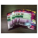 5 new packages of Avery shipping labels