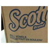 Case of Scott brand roll paper towels