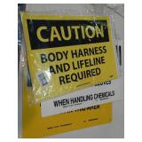 multiple caution and danger signs