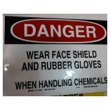 multiple caution and danger signs