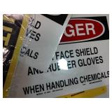 multiple caution and danger signs