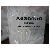 Box of large count stopperless plunger and tip caps