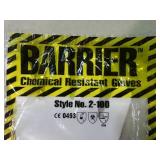 3 packages of Barrier chemical resistant gloves