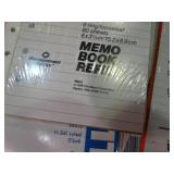 Multiple packages of new loose leaf memo book paper