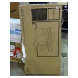 realspace mobile tech desk in black finish, new in box. Measurements in pictures.