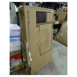 realspace mobile tech desk in black finish, new in box. Measurements in pictures.