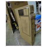 realspace mobile tech desk in black finish, new in box. Measurements in pictures.