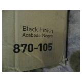 realspace mobile tech desk in black finish, new in box. Measurements in pictures.