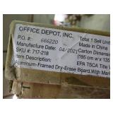 48" x 72" white board in silver frame, new in box