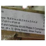 48" x 72" white board in silver frame, new in box