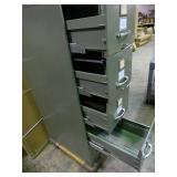 Heavy duty 5 drawer file cabinet, lockable by padlock. Drawers roll smooth.
