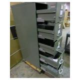 Heavy duty 5 drawer file cabinet, lockable by padlock. Drawers roll smooth.