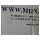 Monarch Specialties Bureau L-shaped desk, new in box.  Measurements in pictures.