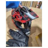 Adult Large Dirtbike Helmet with gloves and Goggles