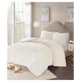 Madison Park Laetitia Full/Queen 3 Piece Cotton Chenille Medallion Duvet Cover Set Bedding