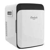 Cooluli 10L Mini Fridge for Bedroom - Car, Office Desk & College Dorm Room - 12V Portable Cooler & Warmer for Food, Drinks, Skincare, Beauty, Makeup & Cosmetics - AC/DC Small Refrigerator (White)