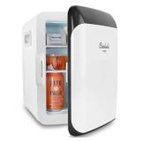 Cooluli 10L Mini Fridge for Bedroom - Car, Office Desk & College Dorm Room - 12V Portable Cooler & Warmer for Food, Drinks, Skincare, Beauty, Makeup & Cosmetics - AC/DC Small Refrigerator (White)