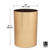 Umbra Metalla Trash Can, 4.5 Gallon (17L) Capacity, Matte-Brass Color