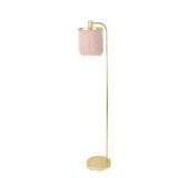 Decor Therapy PL4341 Framboise Fringe Shade Floor Lamp, Gold Leaf with Pink Shade