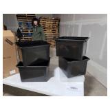 IRIS USA Letter & Legal Size Plastic Storage Bin Tote Organizing File Box with Durable and Secure Latching Lid, Stackable and Nestable, 4 Pack, Black