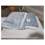 Amazon Basics Ultra-Soft Micromink Sherpa Comforter Bed Set - Tide Pool Blue, Full/Queen