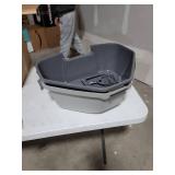 IRIS USA Large Hooded Corner Litter Box with Scoop