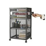 Mind Reader Rolling File Cabinet, Black