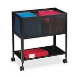 Lorell Mesh Rolling File, 13-1/4 by 24 by 27-1/2-Inch, Black