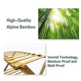 KOKO Foldable Large Shoe Rack Make of Bamboo with 5 Tier Stable and Durable, 35 x 19 x 10 inch, Suitable for Living Room, Balcony and Bathroom as Decorative Racks and Flower Stand.