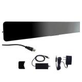 GE Indoor Amplified Digital HD TV Antenna, Modern Bar Design, Long Range Amplifier Signal Booster, Supports 4K 1080p VHF UHF HDTV, Smart TV Compatible, Black, 33691