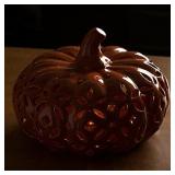 DII Pumpkin Lattice Orange Lantern, Large