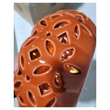 DII Pumpkin Lattice Orange Lantern, Large