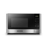 BLACK+DECKER Digital Microwave Oven with Turntable Push-Button Door, Child Safety Lock, Stainless Steel, 0.9 Cu Ft