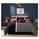 Chezmoi Collection Upland 4-Piece Medallion Patchwork Comforter Set - Full