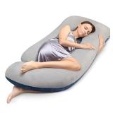 Pregnancy Pillow for Sleeping , cauzyart 55 inches U-Shape Full Body Pillow and Maternity Support - for Back, Hips, Legs, Belly for Pregnant Women with Removable Washable Velvet Cover