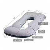 Pregnancy Pillow for Sleeping , cauzyart 55 inches U-Shape Full Body Pillow and Maternity Support - for Back, Hips, Legs, Belly for Pregnant Women with Removable Washable Velvet Cover