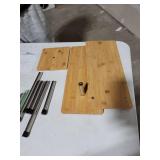 Ollieroo Upgarde 3 Tier Desktop Organizer Office Kitchen Corner Shelf Unit Spice Rack Adjustable Bamboo Storage Rack(No Hooks)