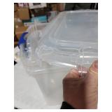 Homz Plastic Storage, Modular Stackable Storage Bins with Blue Latching Handles,112 Quart, Clear, Stackable, 2-Pack