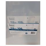 Homz Plastic Storage, Modular Stackable Storage Bins with Blue Latching Handles,112 Quart, Clear, Stackable, 2-Pack