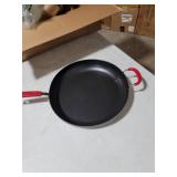 Amazon Basics Hard Anodized Non-Stick 14-Inch Skillet with Helper Handle, Red