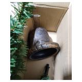 National Tree Company Pre-lit Artificial Tree For Entrances and Christmas| Includes Pre-strung White Lights | Montclair Spruce - 4 ft, Black/Gold