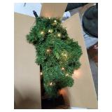 National Tree Company Pre-lit Artificial Tree For Entrances and Christmas| Includes Pre-strung White Lights | Montclair Spruce - 4 ft, Black/Gold