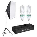 MOUNTDOG Softbox Lighting Kit 20"X28" Professional Photography Continuous Photo Studio Equipment with 2pcs 95W E27 Socket 5500K Video Lighting Bulb for Filming Portraits Shoot